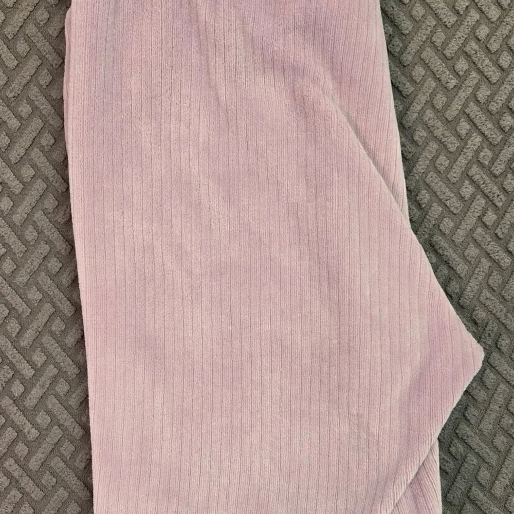 Juicy Couture Girls Soft Ribbed Pants / Leggings Sz 7 Lavender Y2K Style Casual
